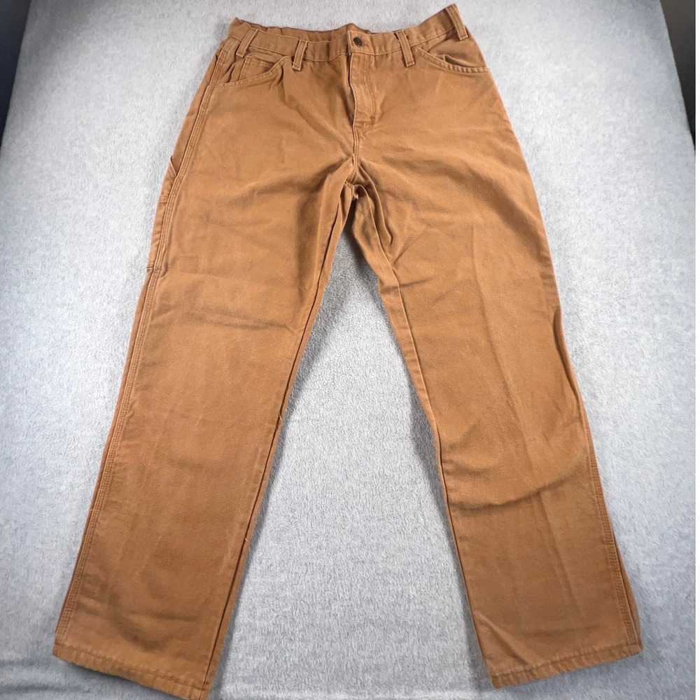 Dickies Mens Brown Cotton Duck Canvas Work Pants 1939RBD Straight Carpenter